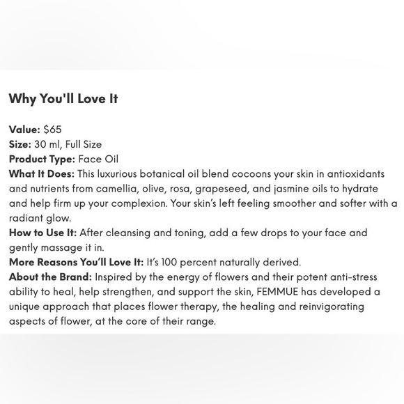 Femmue Facial Oil - Picture 3 of 4